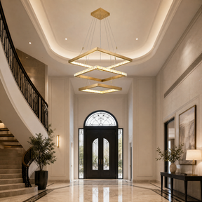 Crystal Chandelier in a dining room