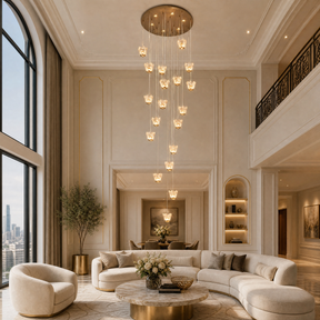 Glass Pendant Light in a living room
