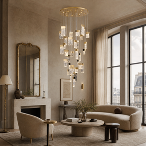 Yiosi Knox Cascading Fluted Glass Chandelier 31.5" D