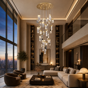 Yiosi Knox Cascading Fluted Glass Chandelier 31.5" D