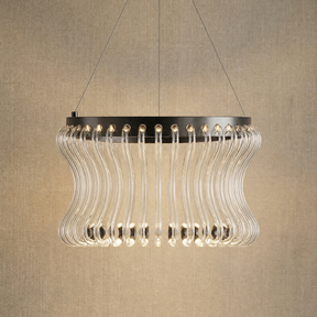 Yiosi Lennox Round Glass Chandelier 21.6" D