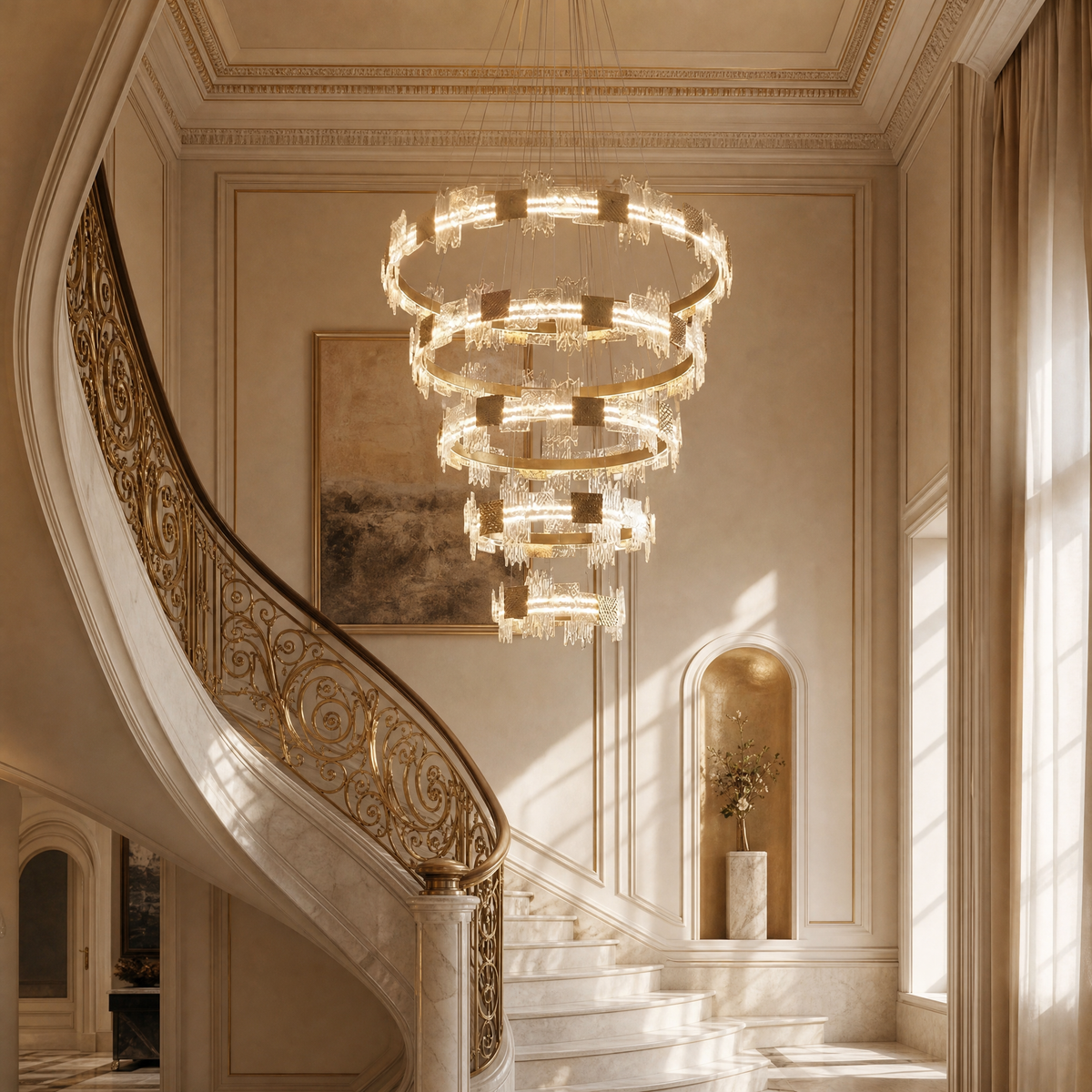 Modern Chandelier in a dining room