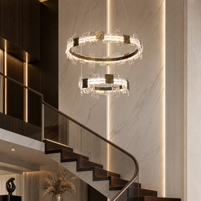 Gold Chandelier in a living room