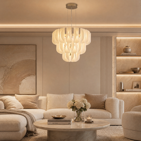 Modern Glass Chandelier in a great room