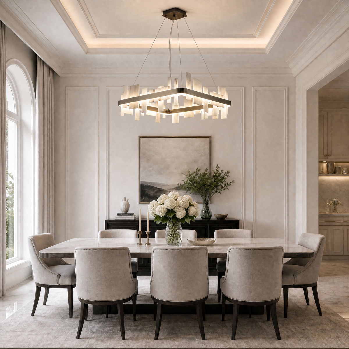 Yiosi Series Natural Stone Chandelier 31"