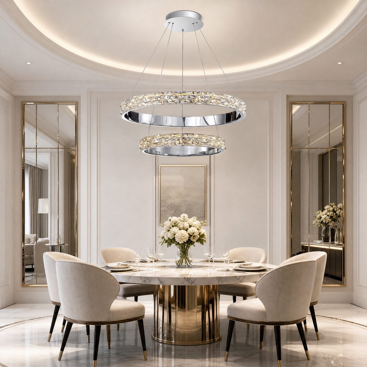 Yiosi Series Nested Crystal Chandelier Style D