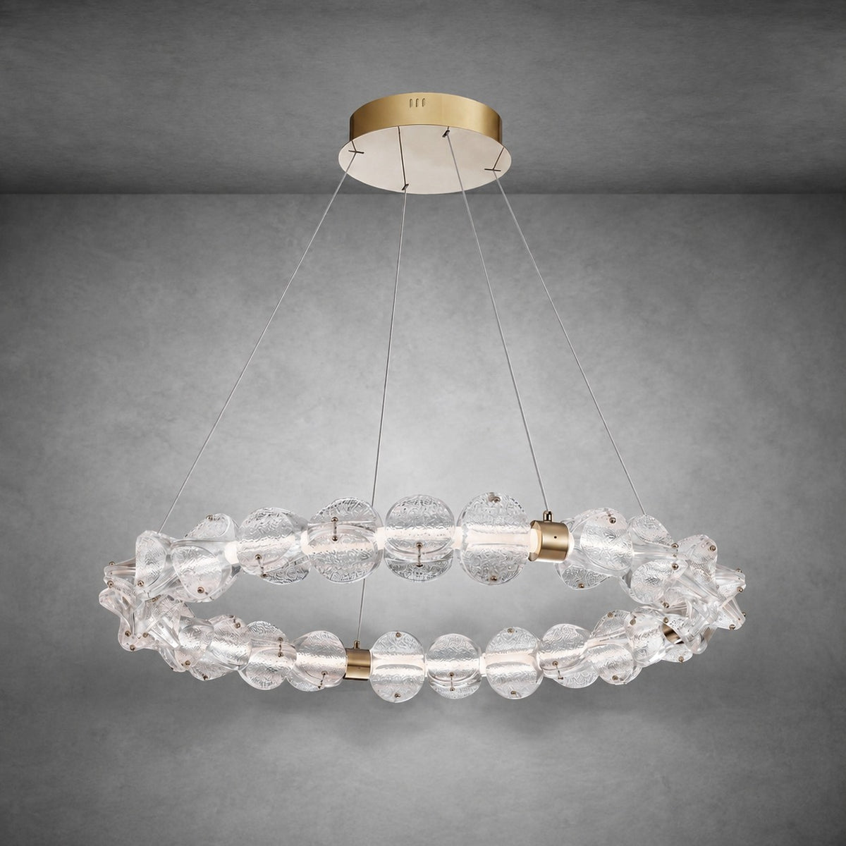 Vela Hand-Blown Glass Ring Chandelier