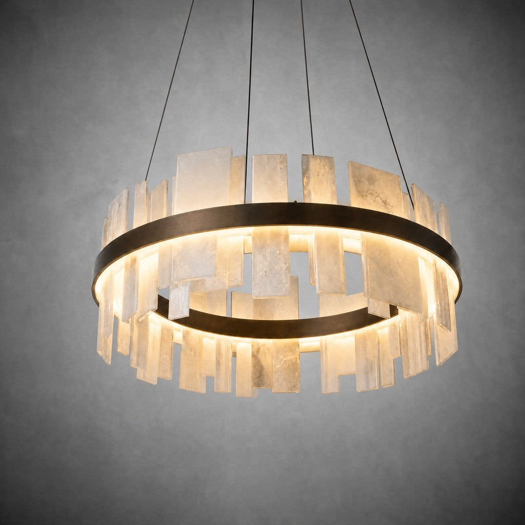 Alabaster Tile Round Pendant 800 - Copper