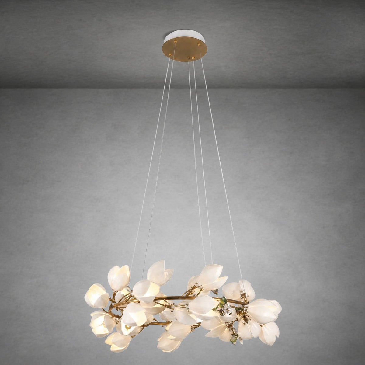 Lauro Ceramic Leaf Chandelier