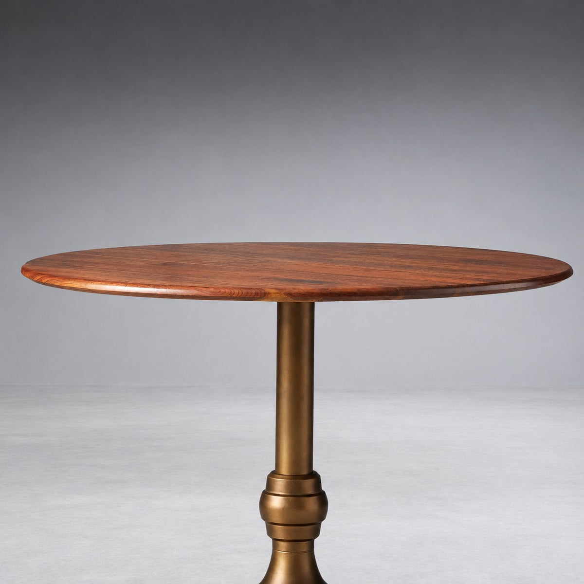 Round Wood Bistro Table, Cast Iron Base