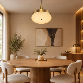 Modern Luxury Stone LED Disc Pendant Chandelier