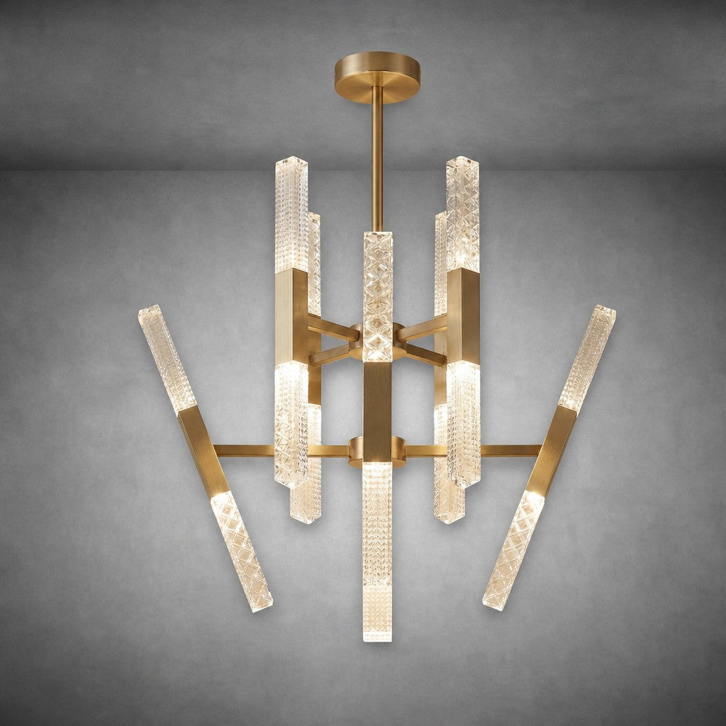 Siro Crystal Glass Pendant Light 27.8"