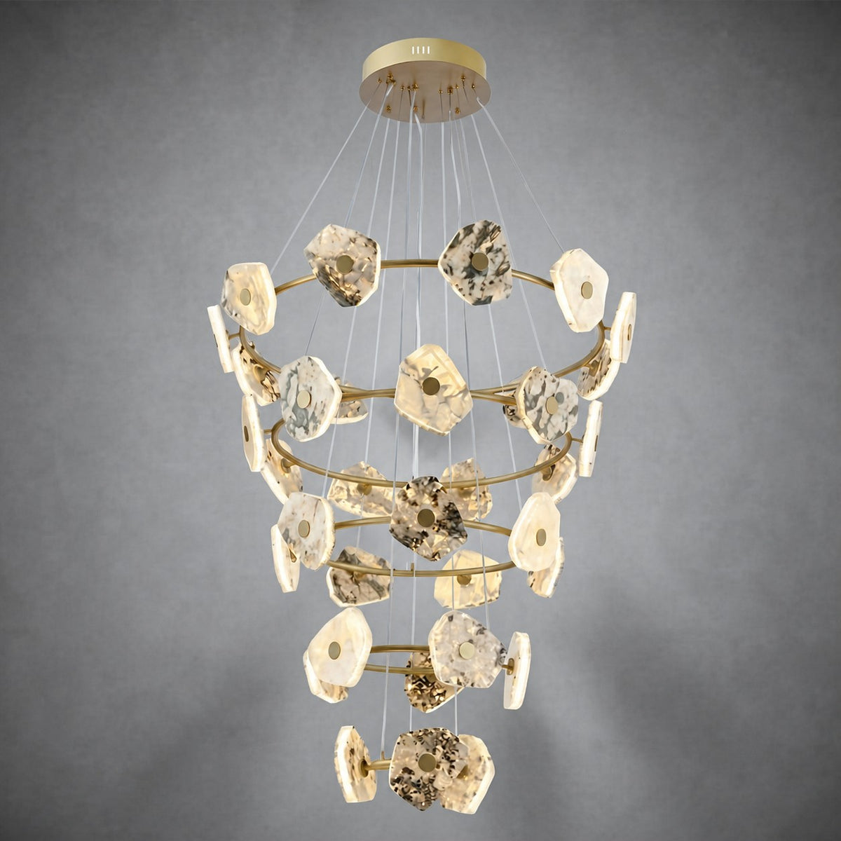 Petra Modern Natural Stone Cascading Chandelier