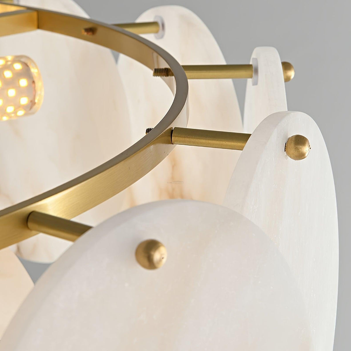 Alabaster Shell Brass Chandelier with 2/3/4/5/6 layer - Merlin Lamps