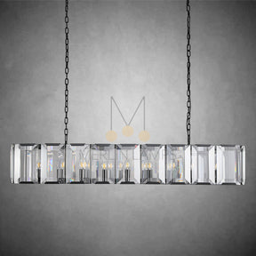 Charles Multicurve Modern Crystal Rectangular Chandelier, Luxury Elegance Lamp