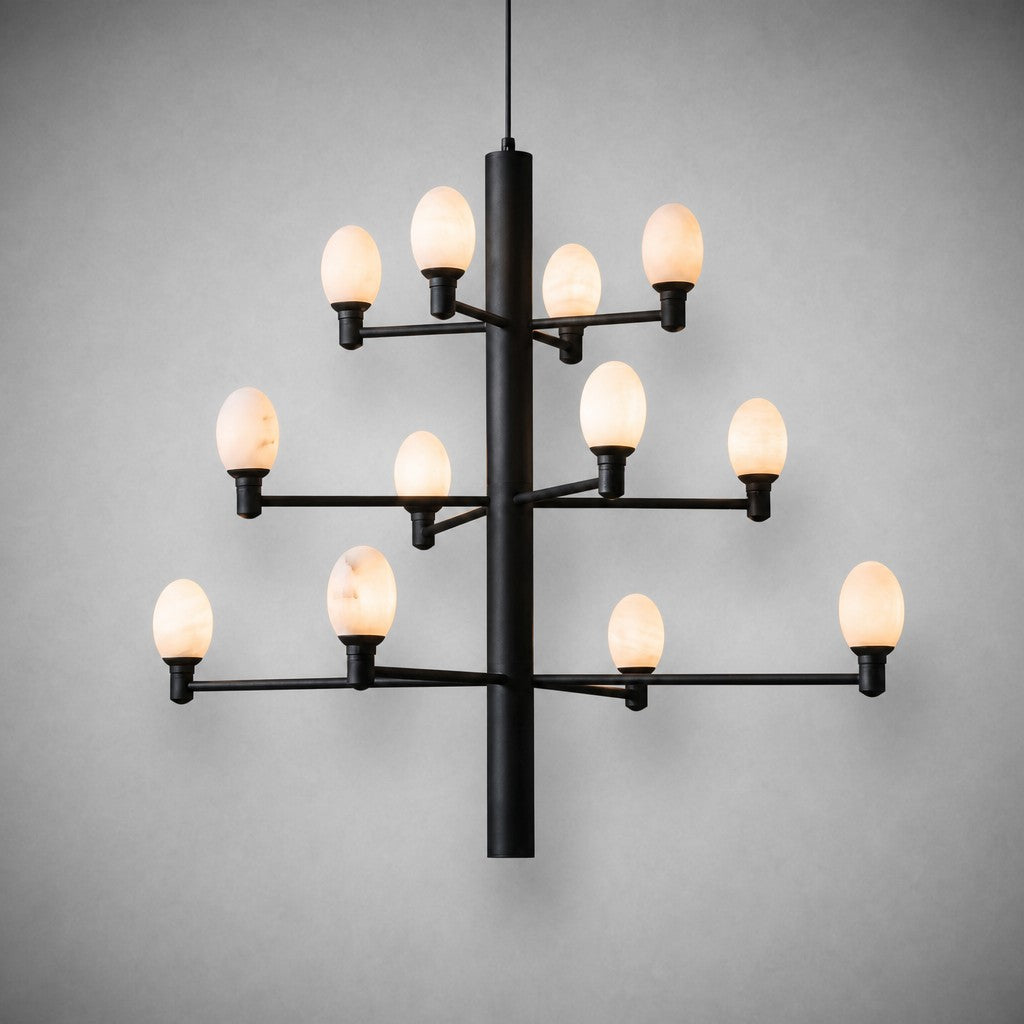 Ramo Alabaster Large Black Chandelier