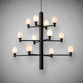 Ramo Alabaster Large Black Chandelier
