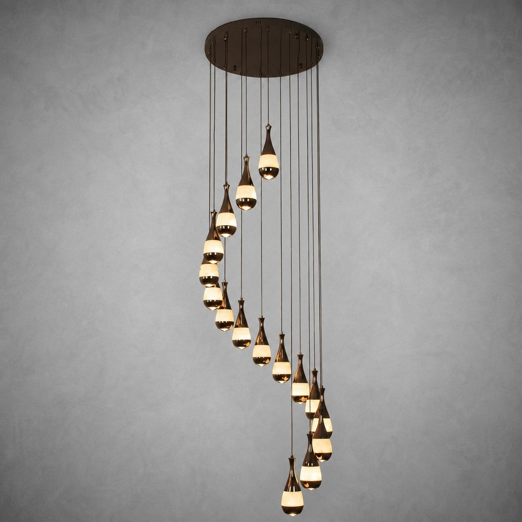 Cascata Spiral Alabaster Pendant Chandelier