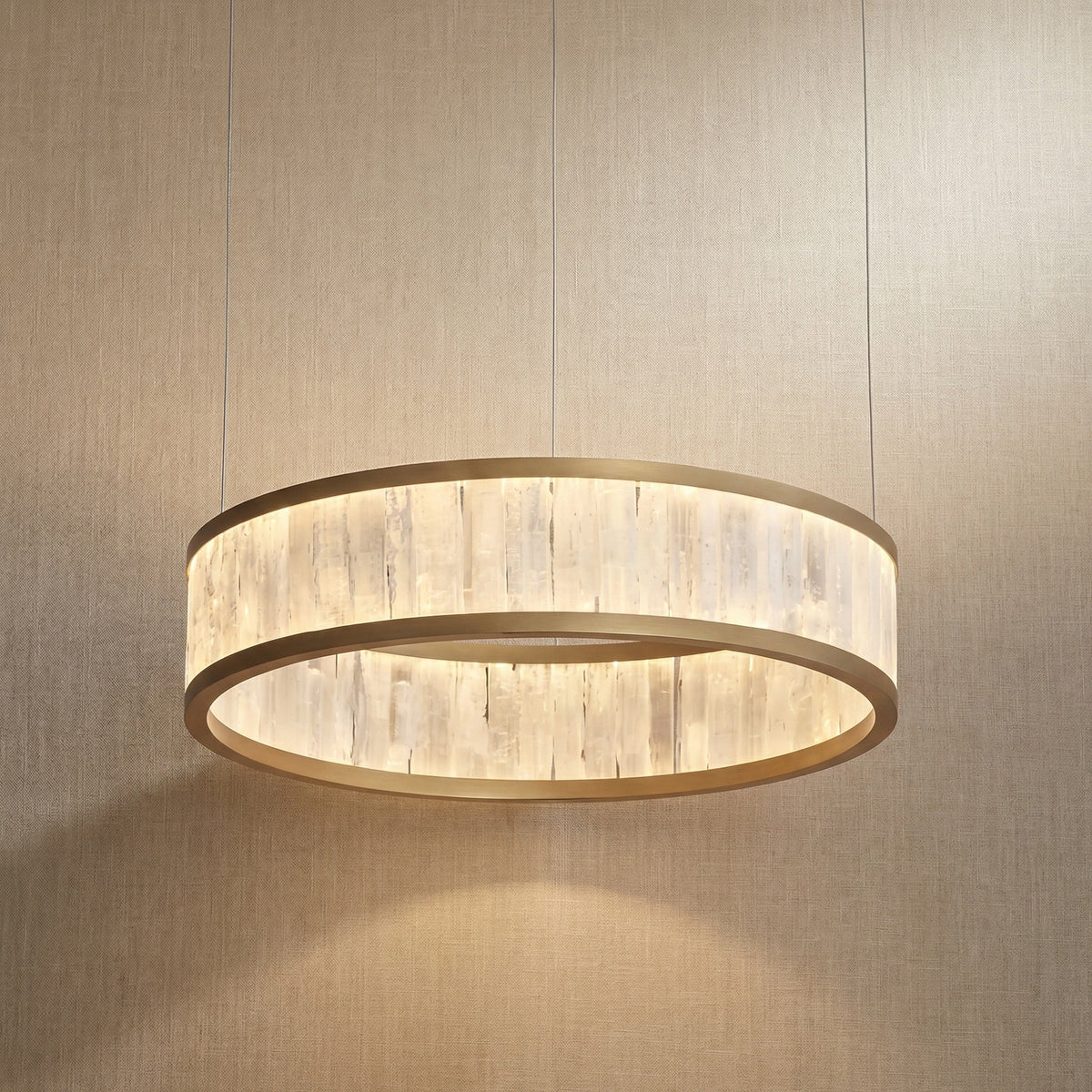 Natural Stone Chandelier in gold