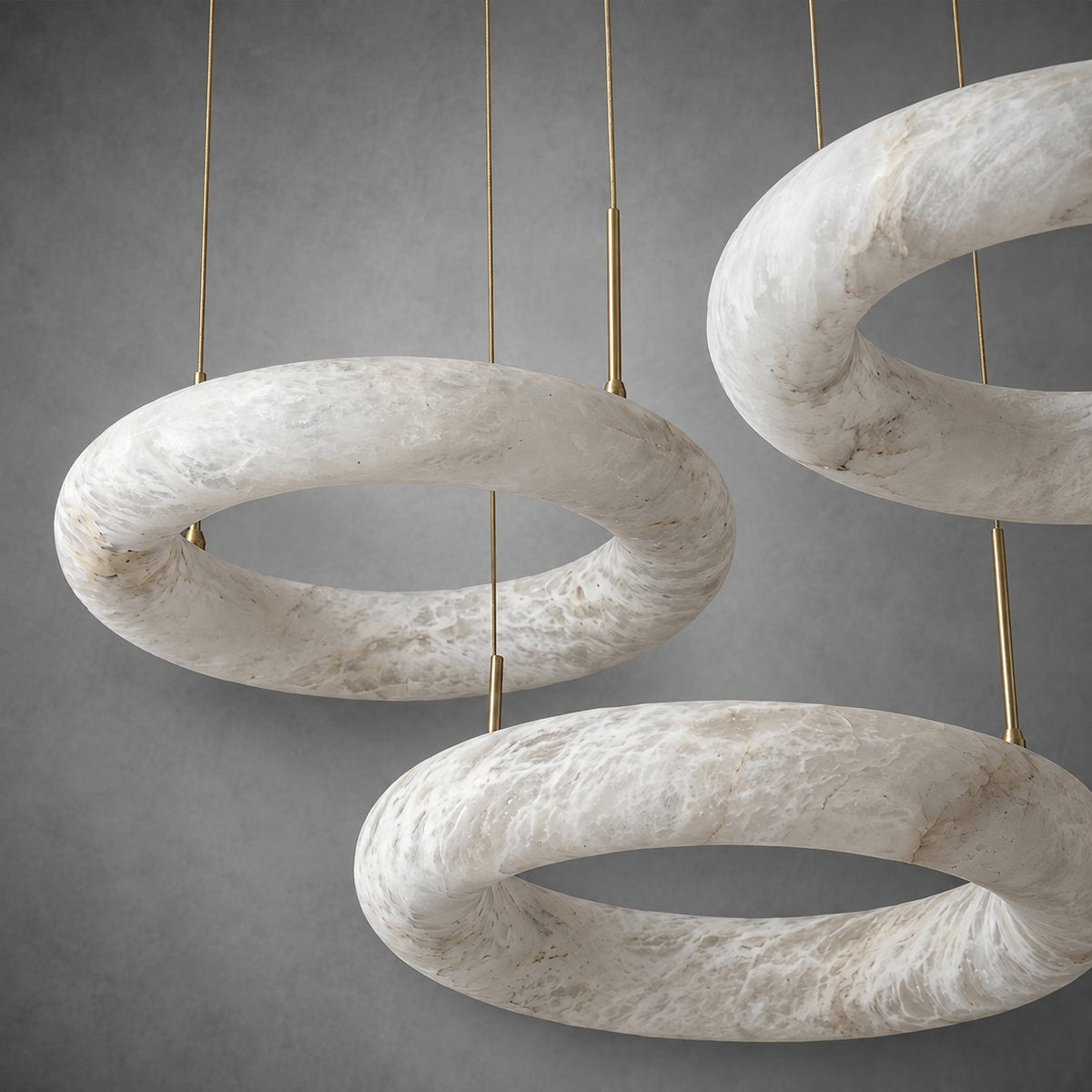 Anello Modern Alabaster Round Ring Chandelier