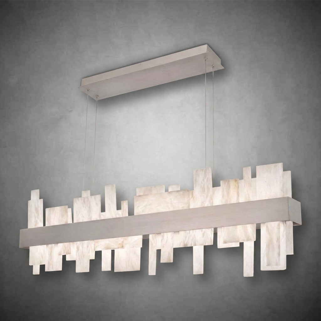 Acropolis 46in LED Linear Alabaster Chandelier