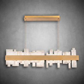 Acropolis 46in LED Linear Alabaster Chandelier