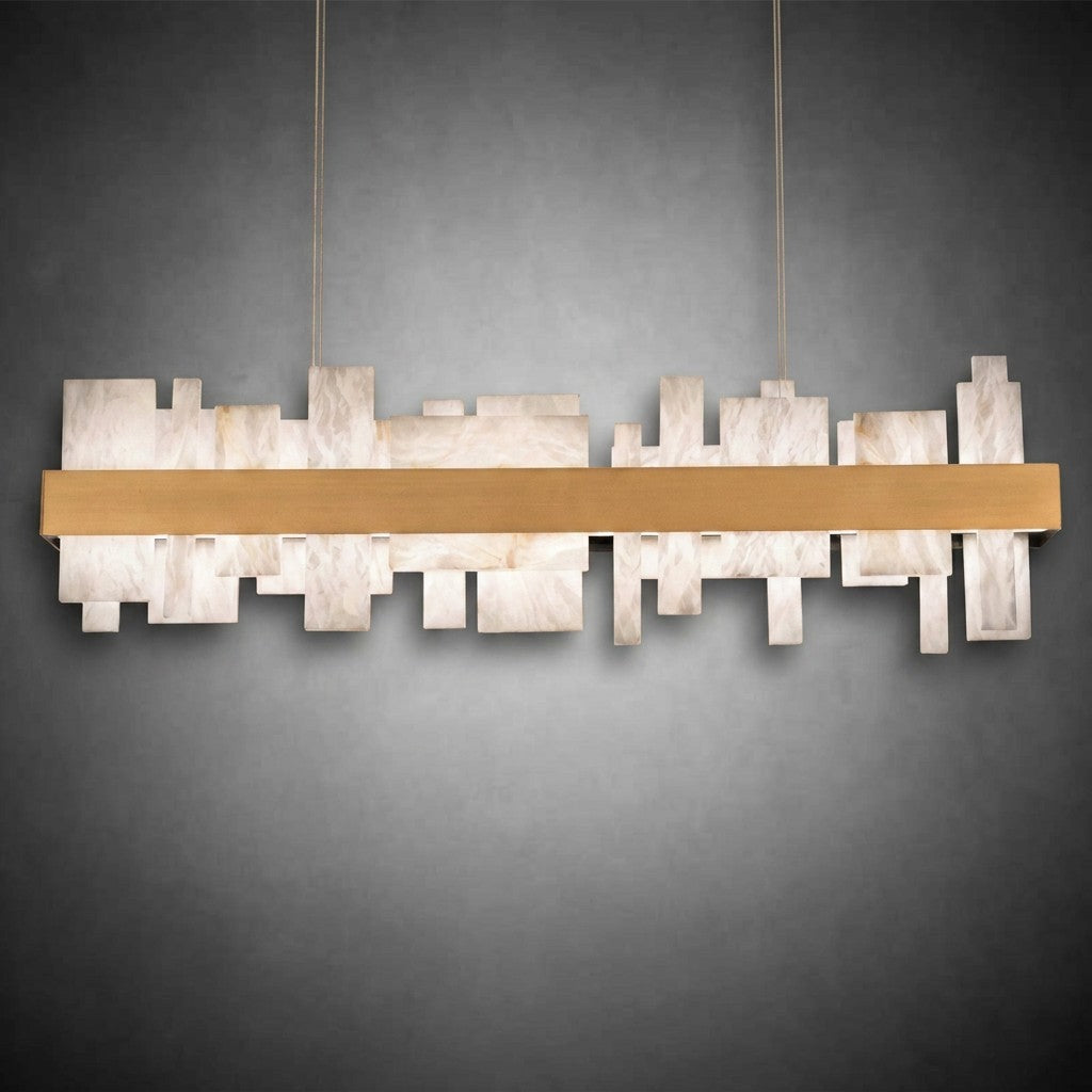 Acropolis 46in LED Linear Alabaster Chandelier