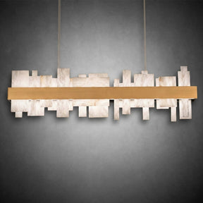 Acropolis 46in LED Linear Alabaster Chandelier