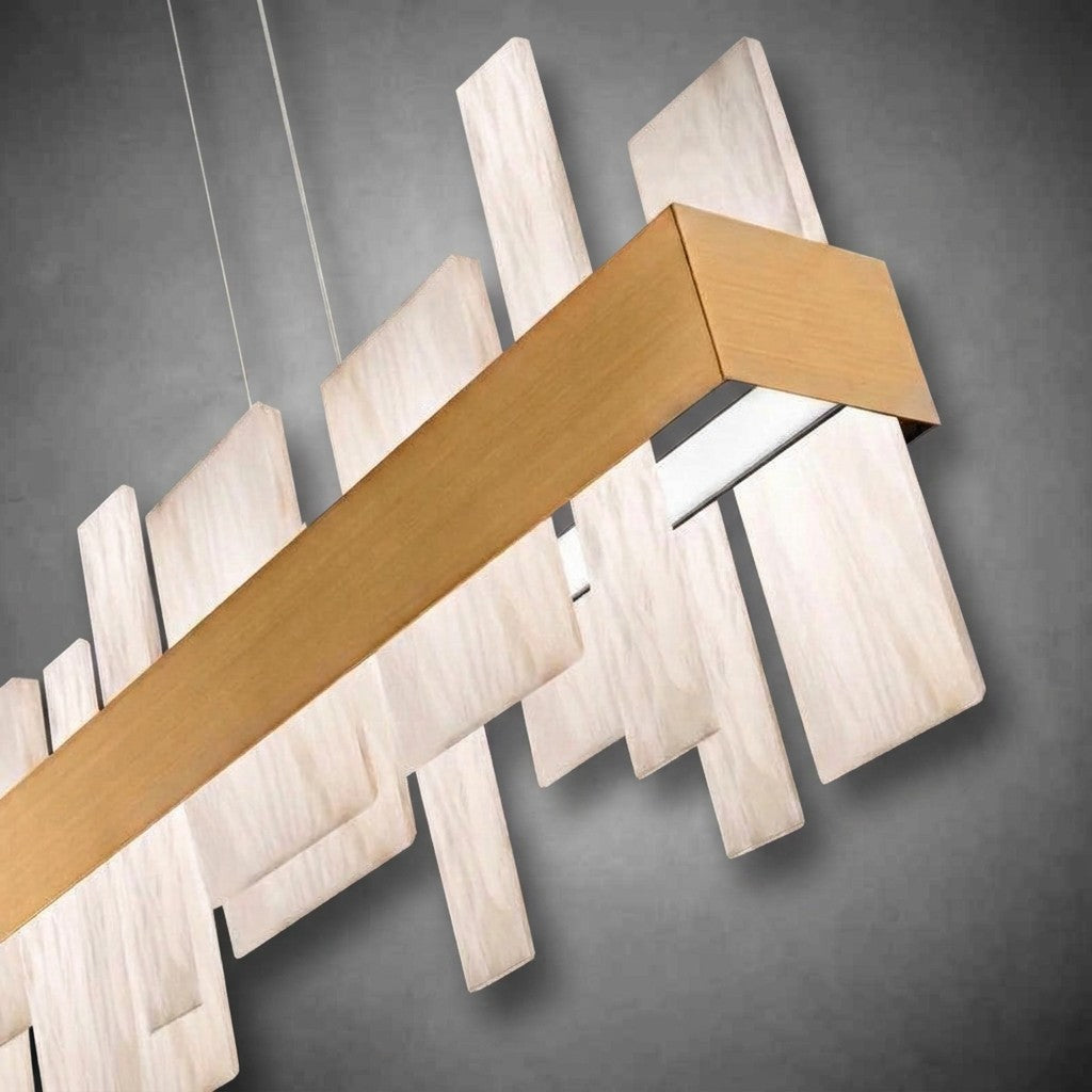 Acropolis 46in LED Linear Alabaster Chandelier