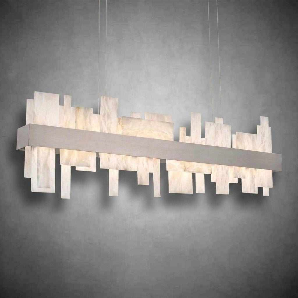 Acropolis 46in LED Linear Alabaster Chandelier