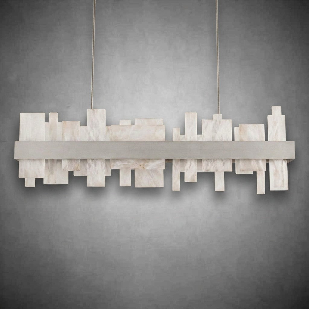 Acropolis 46in LED Linear Alabaster Chandelier
