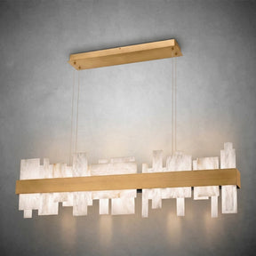 Acropolis 46in LED Linear Alabaster Chandelier
