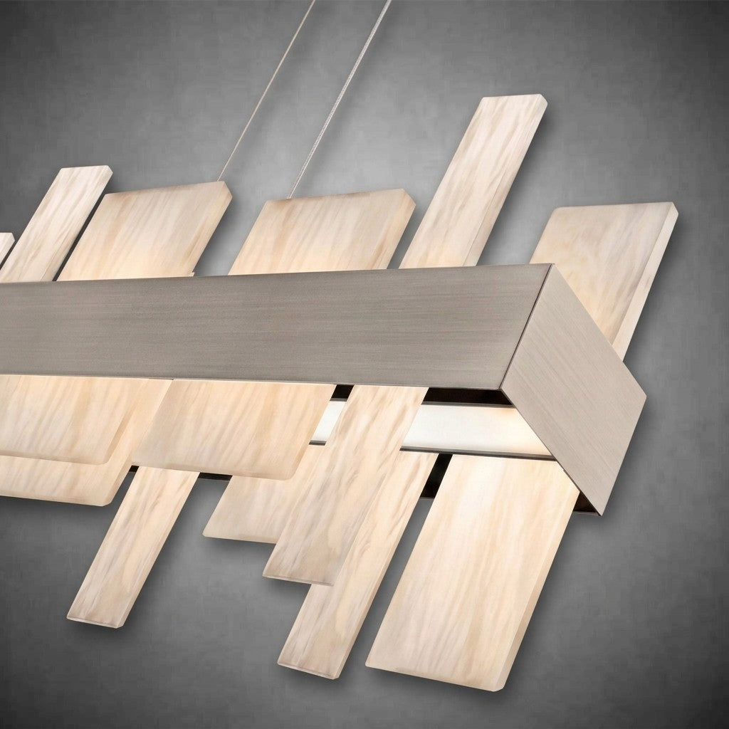 Acropolis 46in LED Linear Alabaster Chandelier