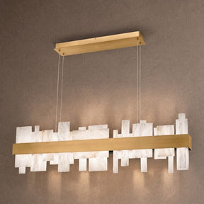 Acropolis 46in LED Linear Alabaster Chandelier