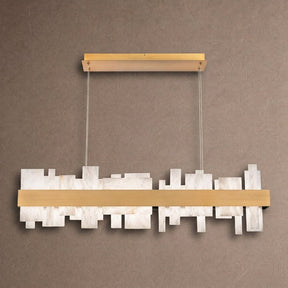 Acropolis 46in LED Linear Alabaster Chandelier