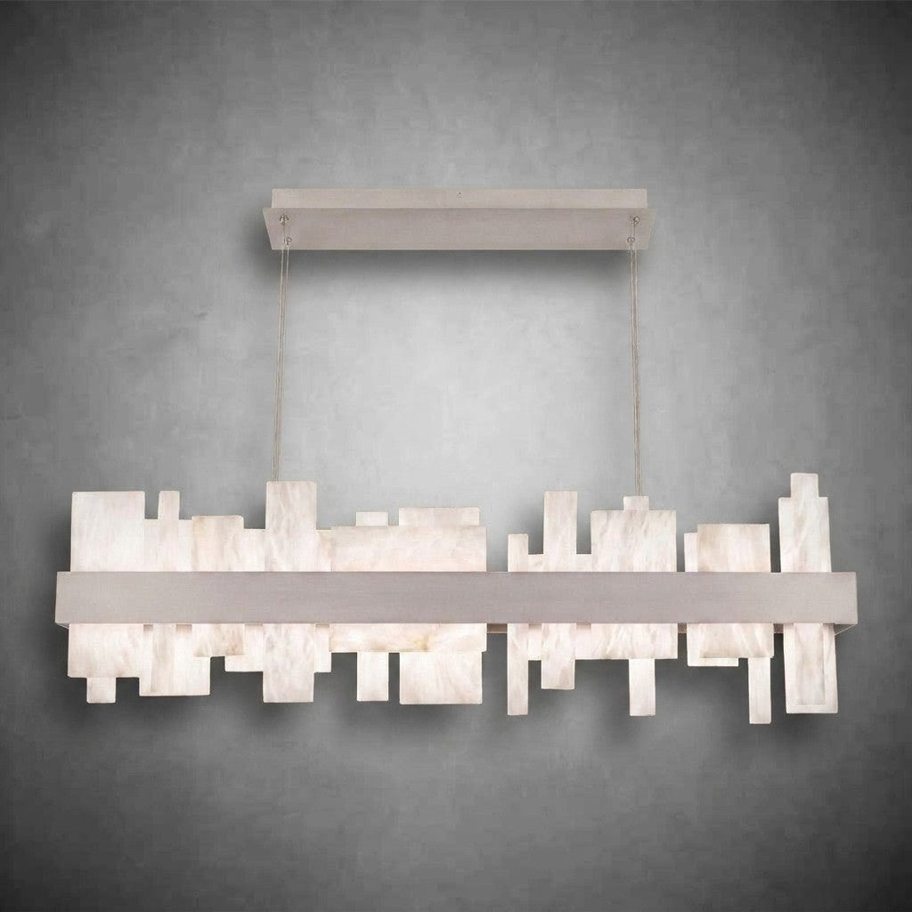 Acropolis 46in LED Linear Alabaster Chandelier