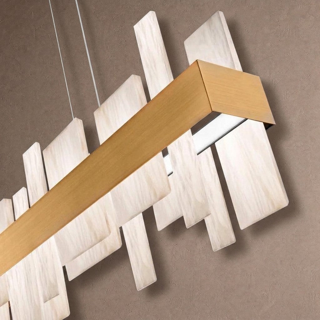 Acropolis 46in LED Linear Alabaster Chandelier