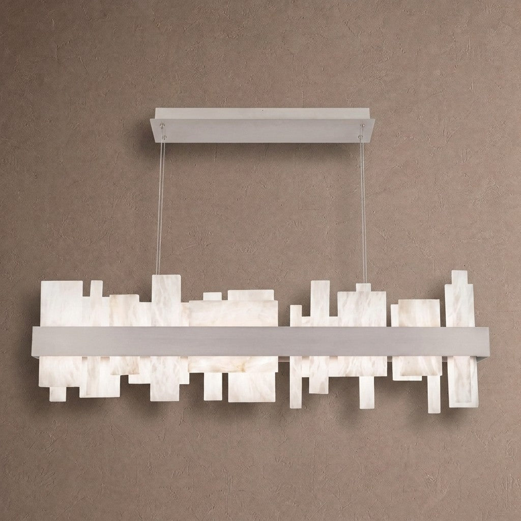 Acropolis 46in LED Linear Alabaster Chandelier