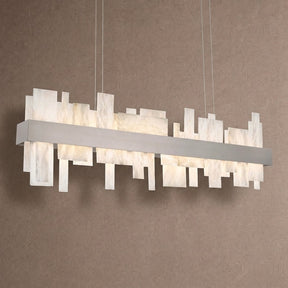 Acropolis 46in LED Linear Alabaster Chandelier