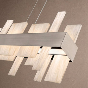 Acropolis 46in LED Linear Alabaster Chandelier