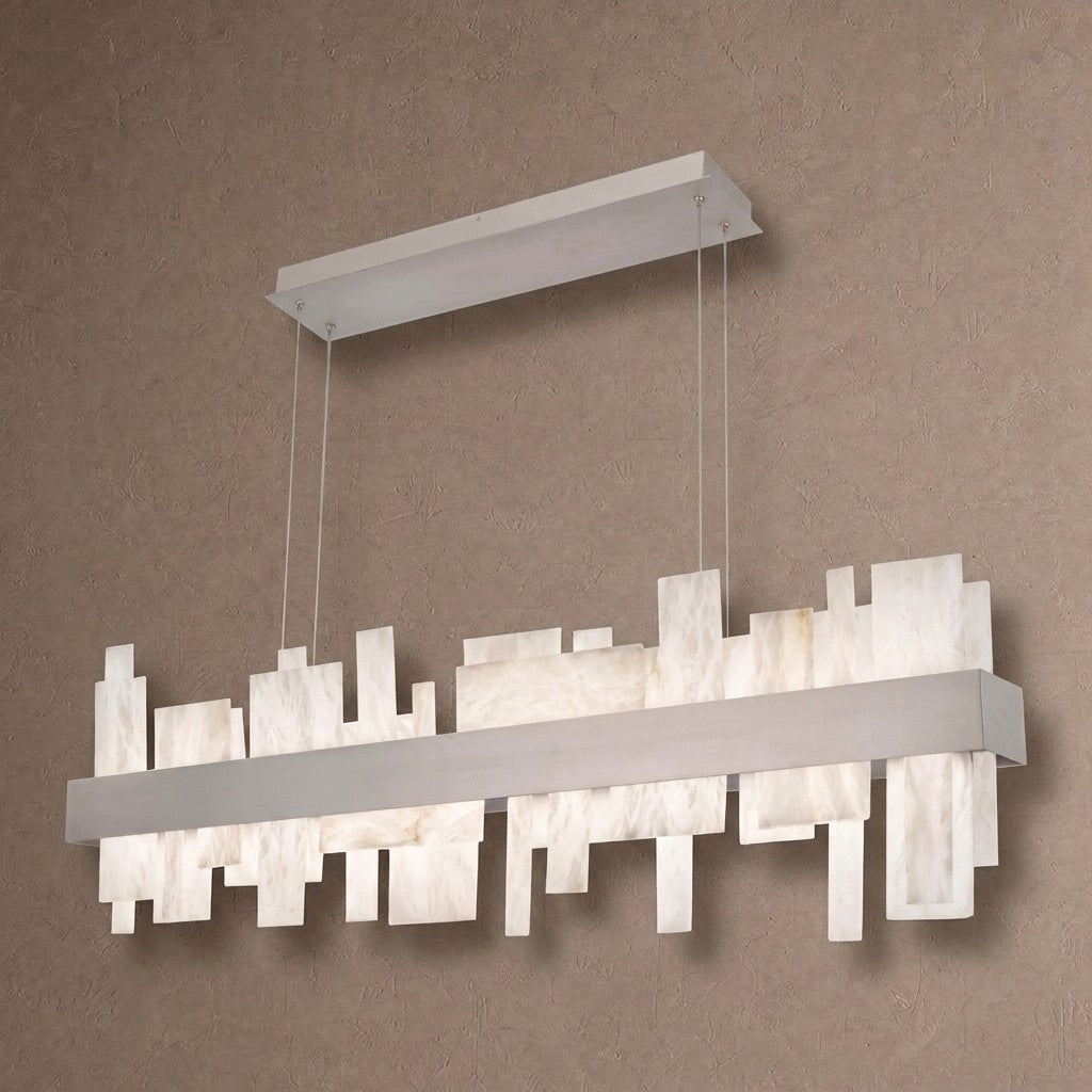 Acropolis 46in LED Linear Alabaster Chandelier