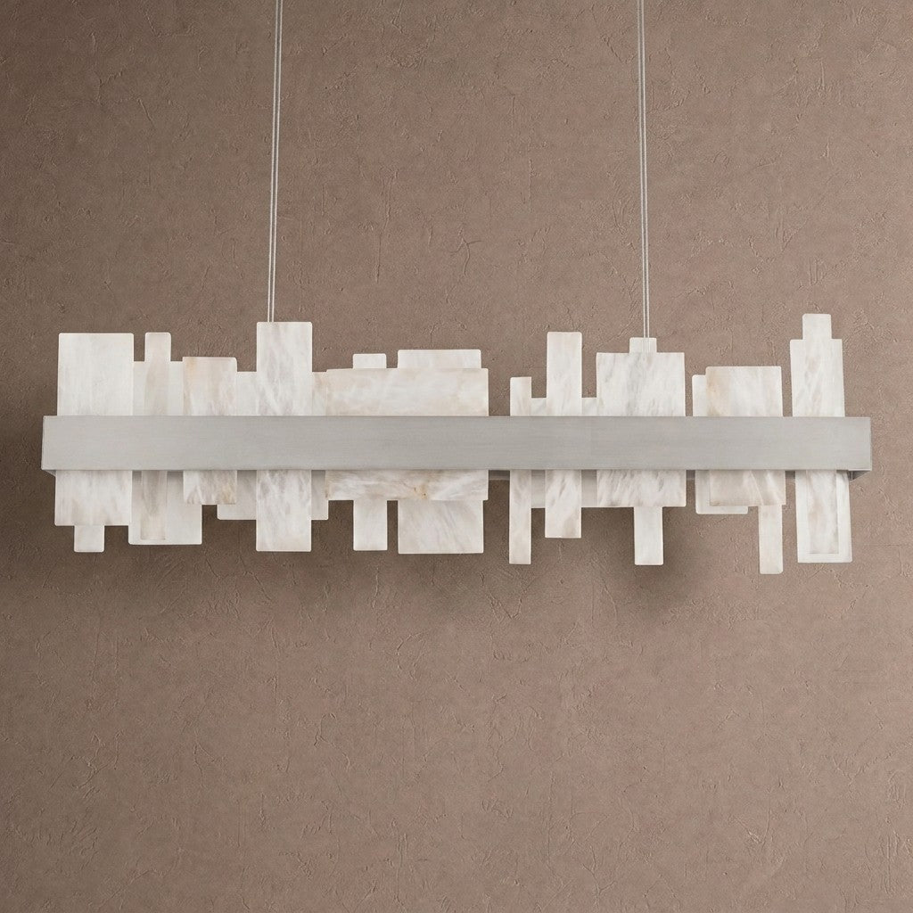 Acropolis 46in LED Linear Alabaster Chandelier