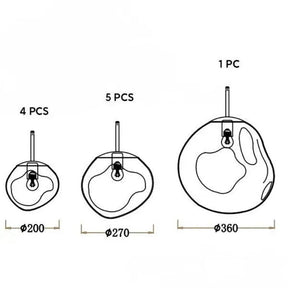 Afra Glass Chandelier 36”
