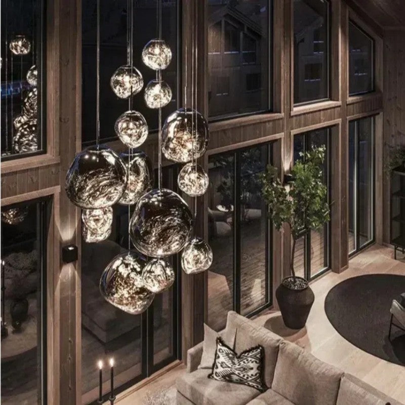 Afra Glass Chandelier 36”