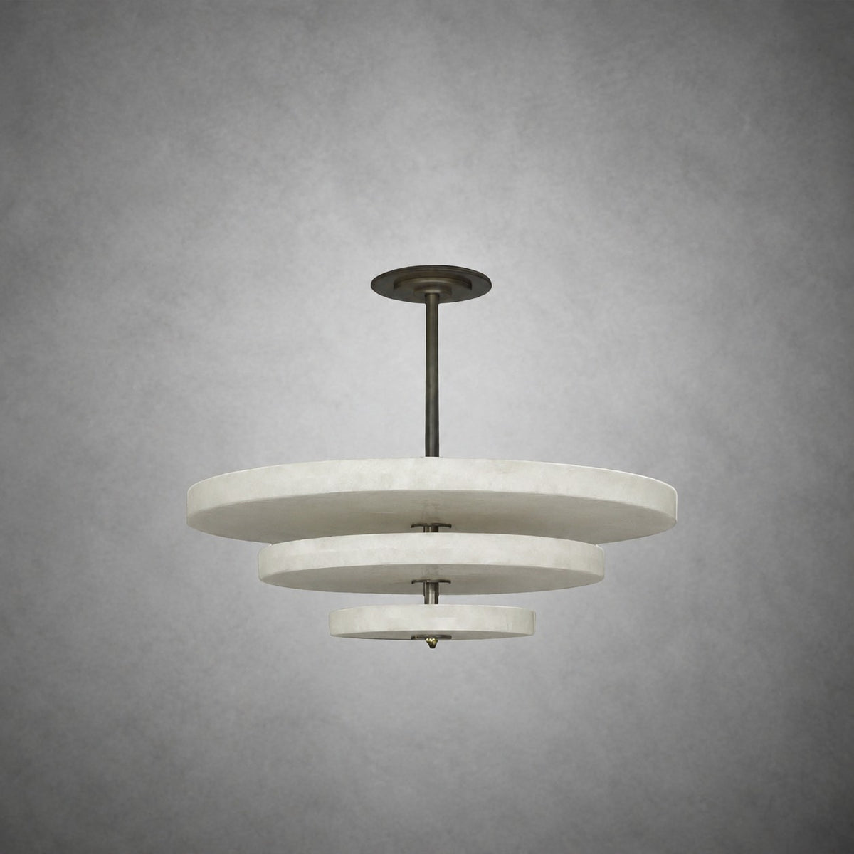 Alabaster Bronze & White LED Chandelier – Elegant 33‑Inch