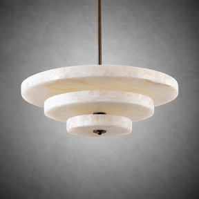 Alabaster Bronze & White LED Chandelier – Elegant 33‑Inch