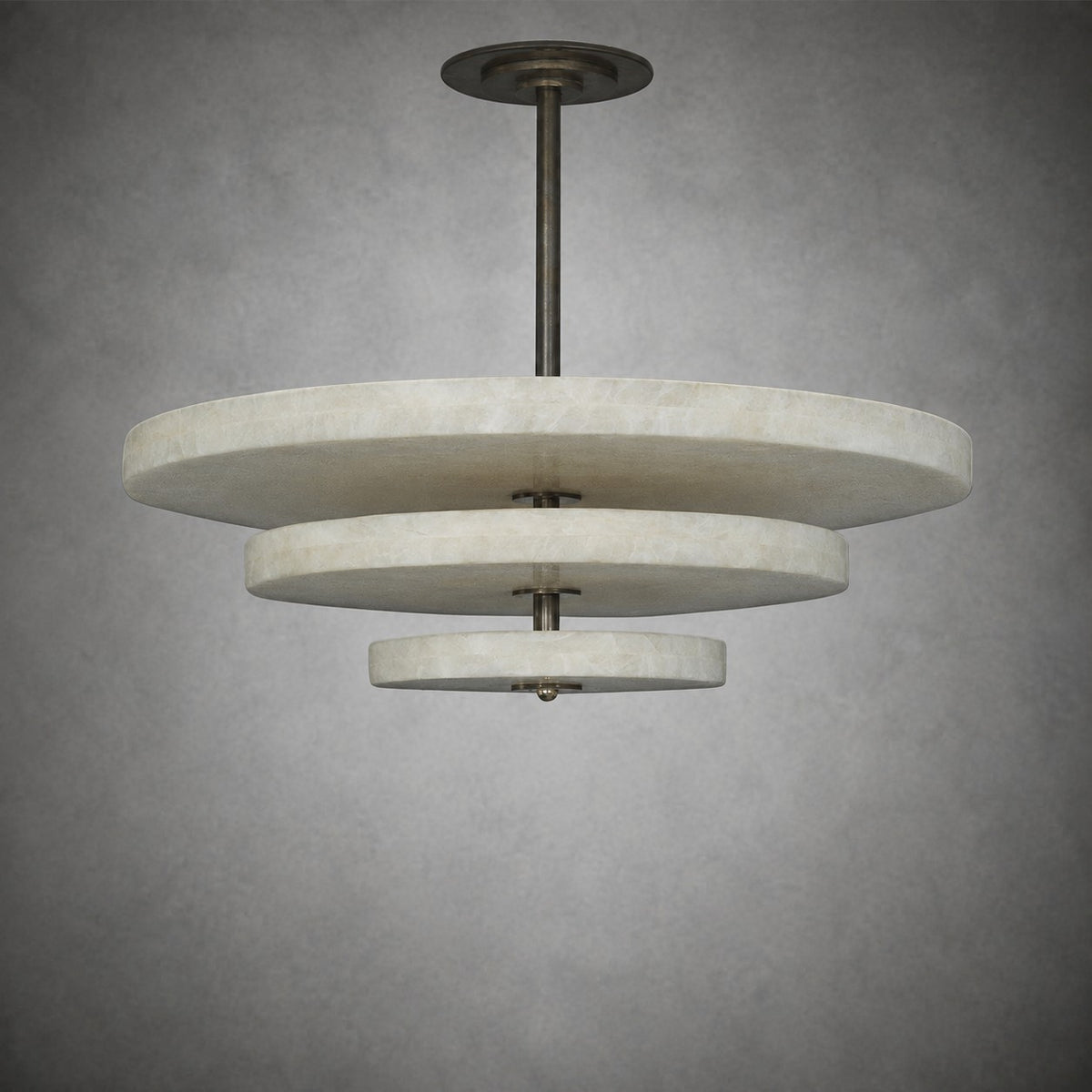 Alabaster Bronze & White LED Chandelier – Elegant 33‑Inch