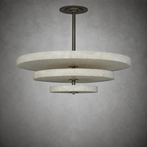 Alabaster Bronze & White LED Chandelier – Elegant 33‑Inch