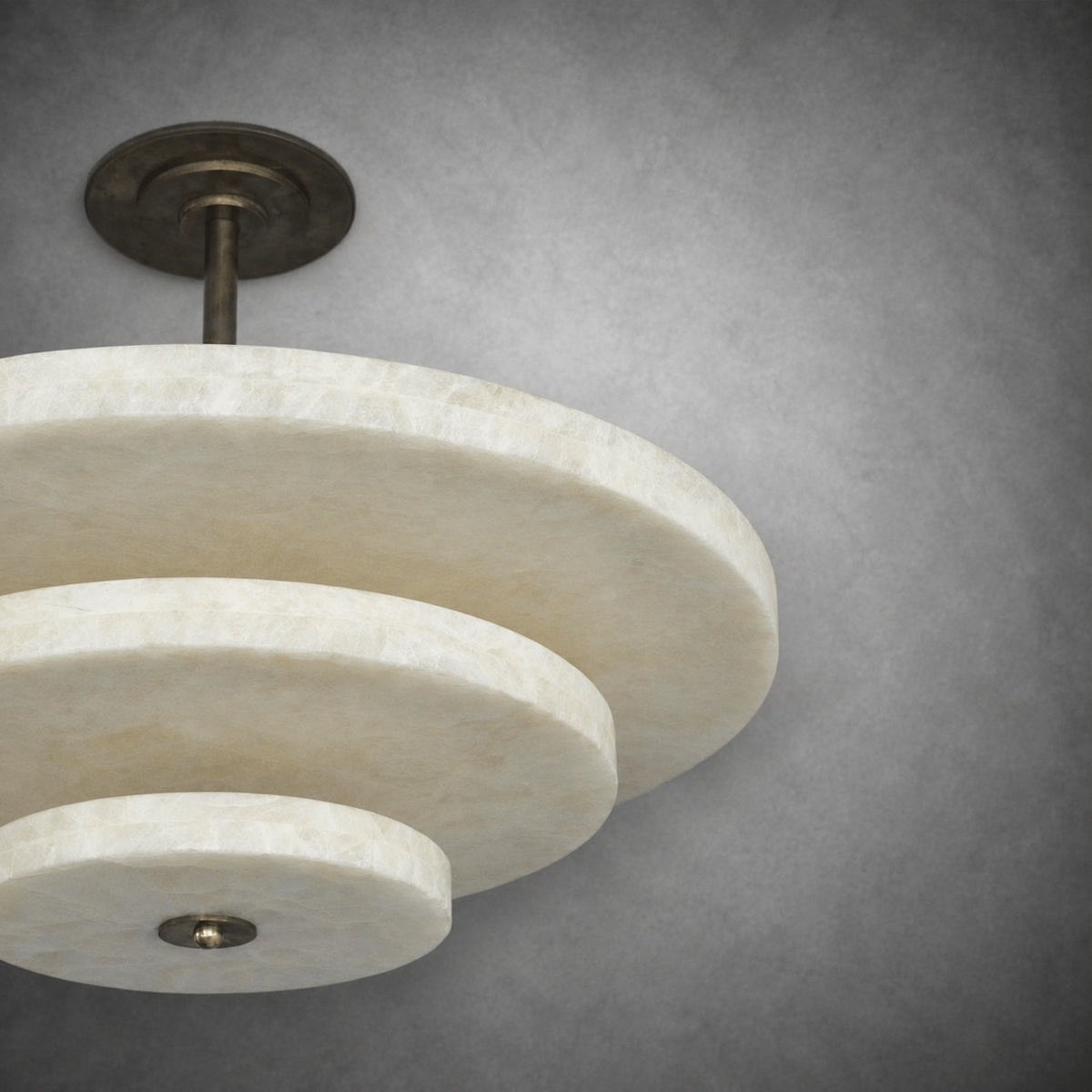Alabaster Bronze & White LED Chandelier – Elegant 33‑Inch