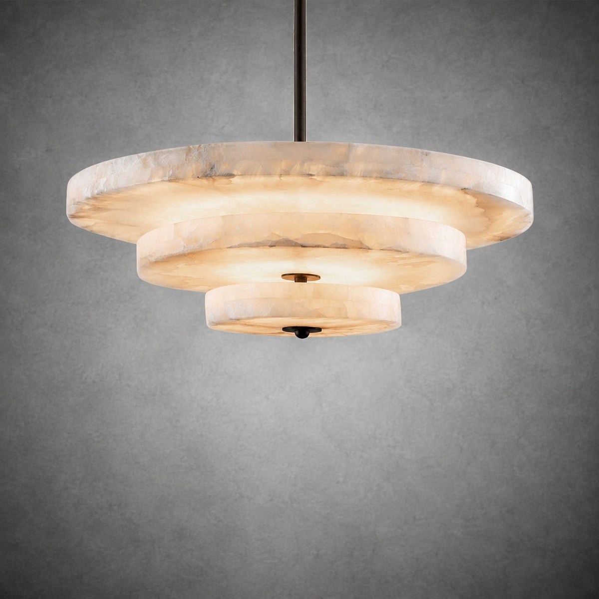 Alabaster Bronze & White LED Chandelier – Elegant 33‑Inch
